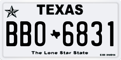 TX license plate BBO6831