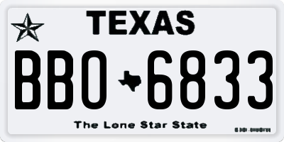 TX license plate BBO6833
