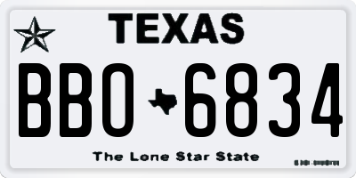 TX license plate BBO6834