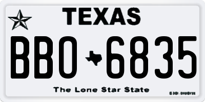 TX license plate BBO6835