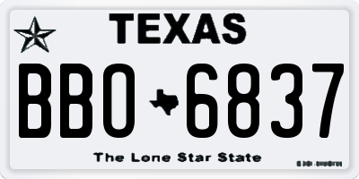 TX license plate BBO6837