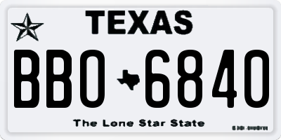 TX license plate BBO6840