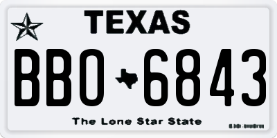 TX license plate BBO6843
