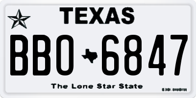 TX license plate BBO6847