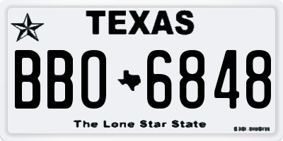 TX license plate BBO6848