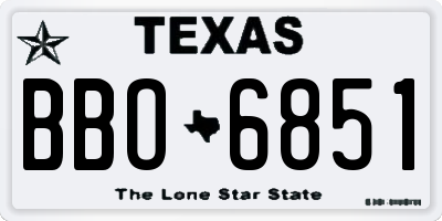 TX license plate BBO6851