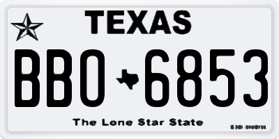 TX license plate BBO6853