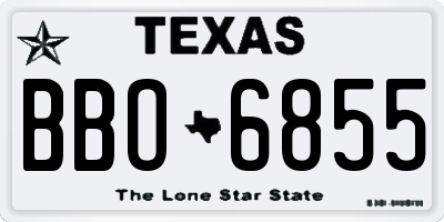 TX license plate BBO6855