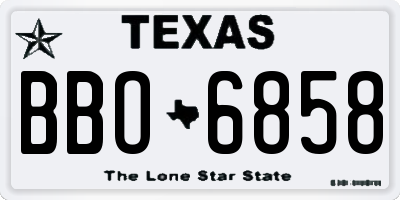TX license plate BBO6858