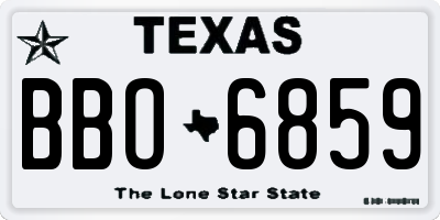 TX license plate BBO6859