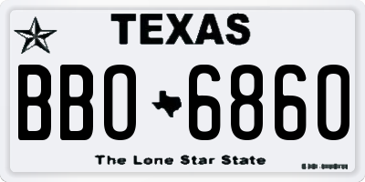 TX license plate BBO6860