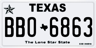 TX license plate BBO6863