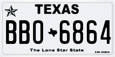 TX license plate BBO6864
