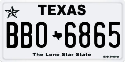 TX license plate BBO6865