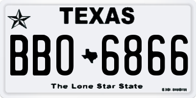 TX license plate BBO6866