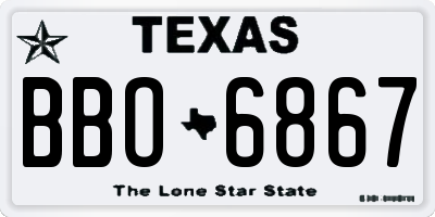 TX license plate BBO6867