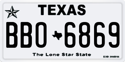 TX license plate BBO6869