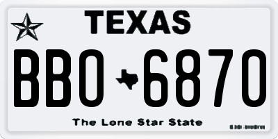 TX license plate BBO6870