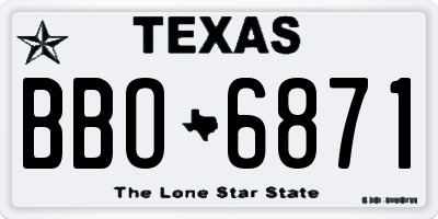 TX license plate BBO6871