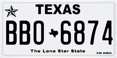 TX license plate BBO6874
