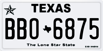 TX license plate BBO6875