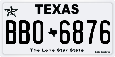 TX license plate BBO6876