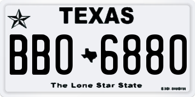 TX license plate BBO6880