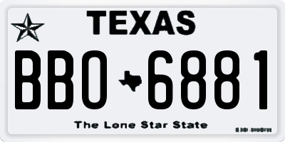 TX license plate BBO6881