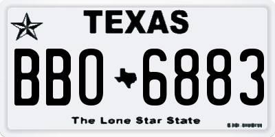 TX license plate BBO6883