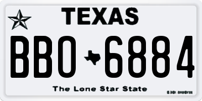 TX license plate BBO6884