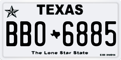 TX license plate BBO6885