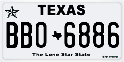 TX license plate BBO6886
