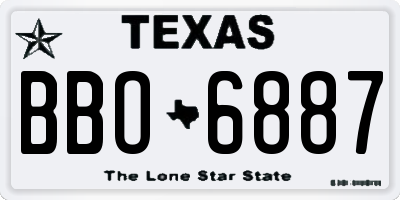 TX license plate BBO6887