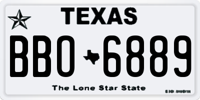 TX license plate BBO6889