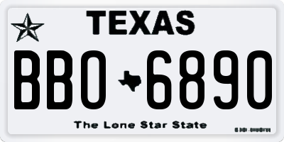 TX license plate BBO6890