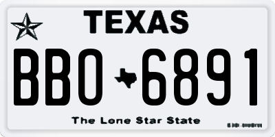 TX license plate BBO6891