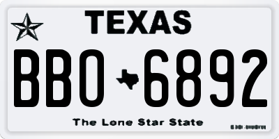TX license plate BBO6892