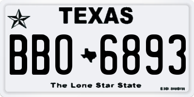 TX license plate BBO6893