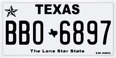 TX license plate BBO6897