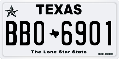 TX license plate BBO6901