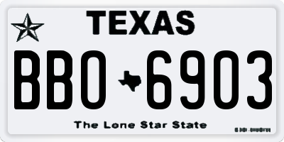 TX license plate BBO6903