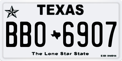 TX license plate BBO6907