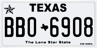 TX license plate BBO6908