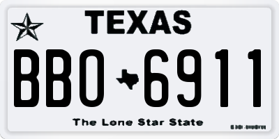 TX license plate BBO6911