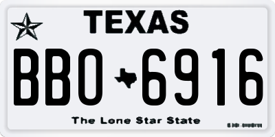 TX license plate BBO6916