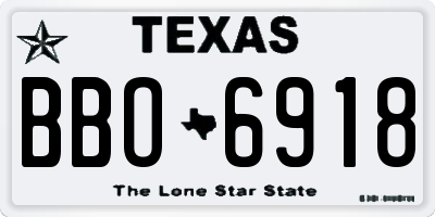 TX license plate BBO6918