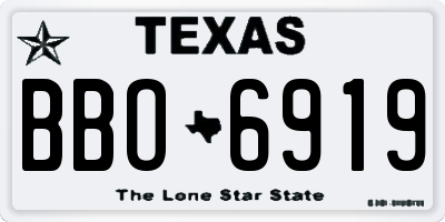TX license plate BBO6919