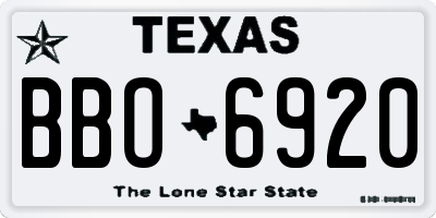 TX license plate BBO6920