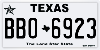TX license plate BBO6923