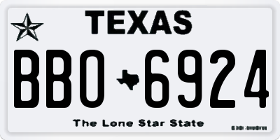 TX license plate BBO6924